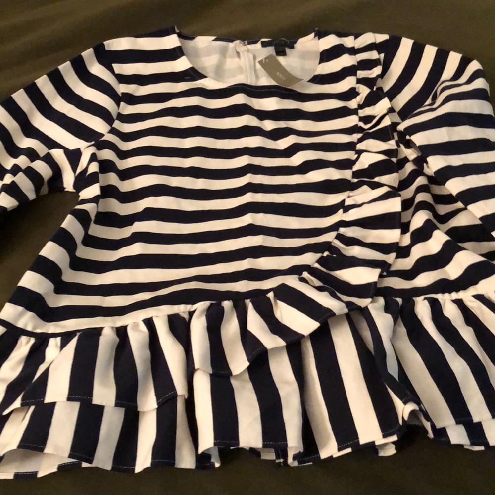 J. Crew stripe asymmetrical top
